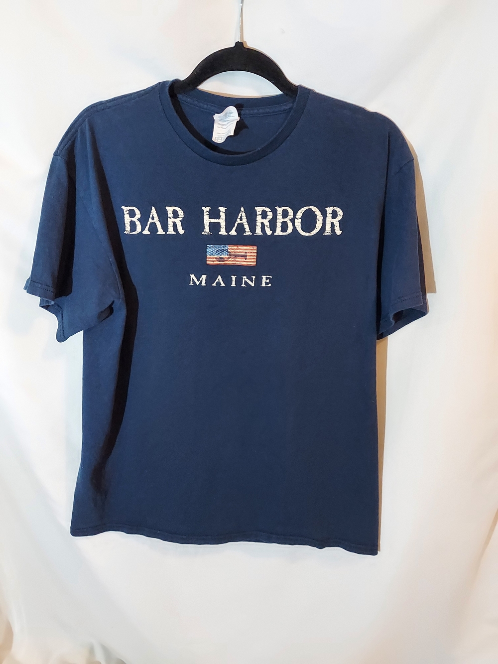 Vintage Bar Harbor Maine Graphic T-Shirt Delta Pro Weight Navy Blue L